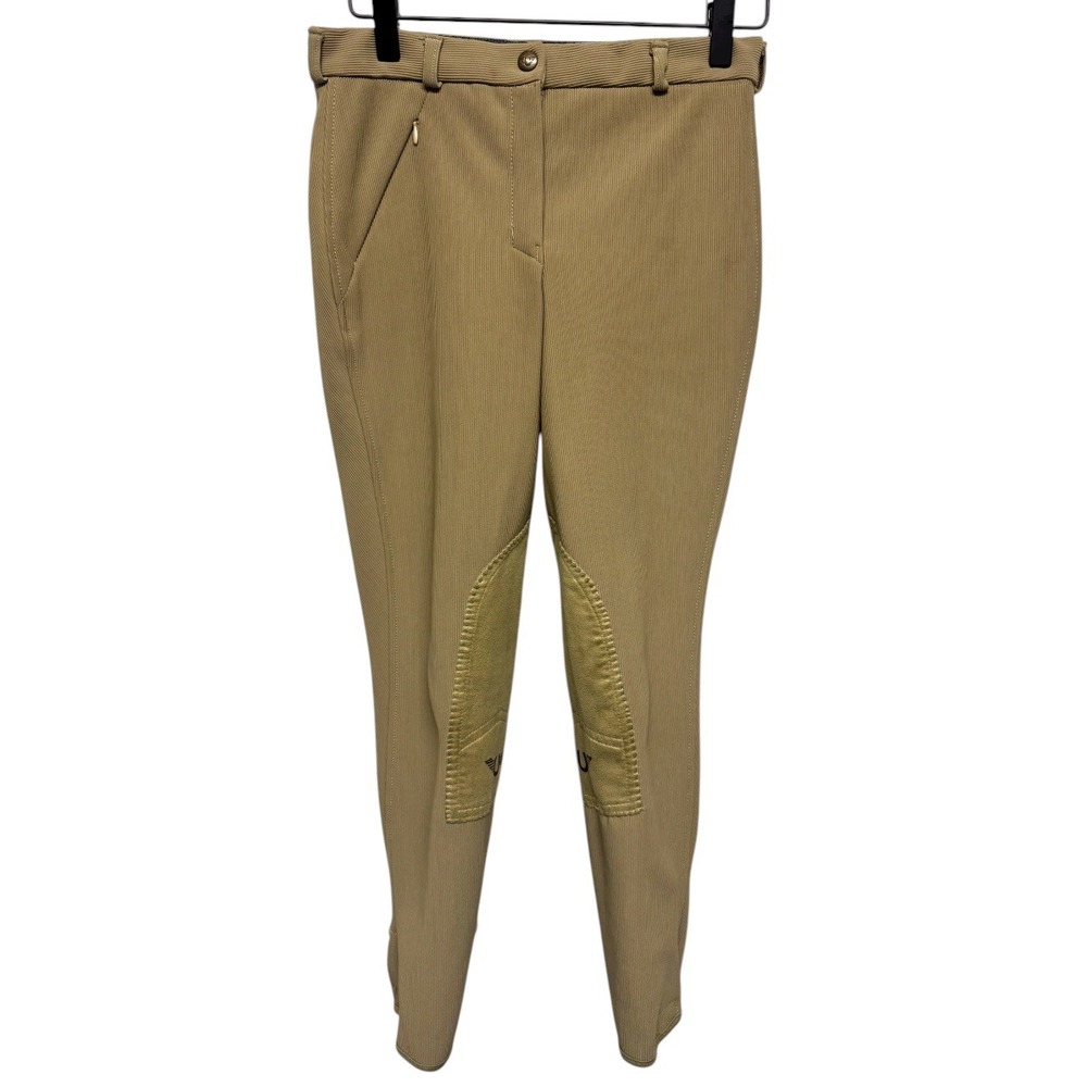 Tuffrider Ladies Tan Corduroy Breeches Riding Pants with‎ Knee Patches Size 26